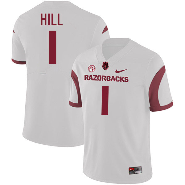 #1 Rodney Hill Arkansas Jersey,Arkansas Razorbacks College Football Jerseys Stitched-Retro White  #1 Rodney Hill Arkansas Jersey,Arkansas Razorbacks College Football Jerseys Stitched-Retro White